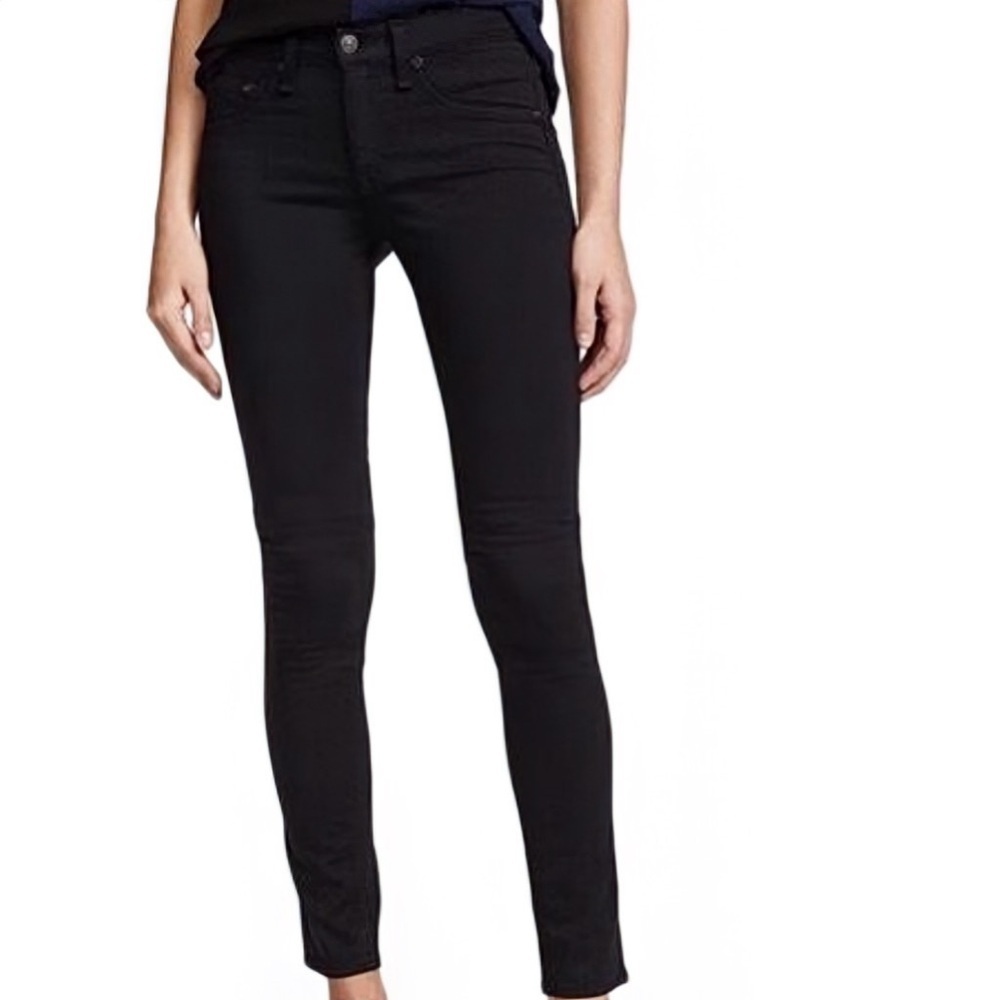 Rag & Bone Legging Skinny Jeans in “Black Plush” Deep Blue Wash Size 28